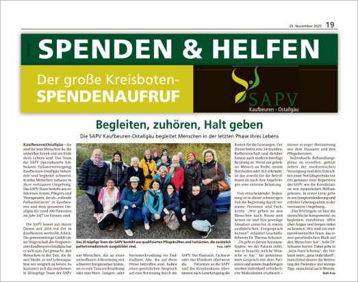 Kreisbote Spendenaufruf 2025